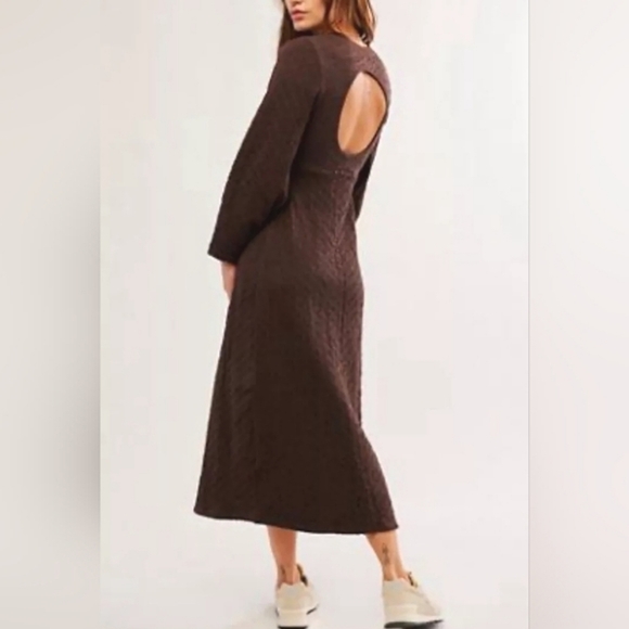 NWOT Free People Gabby Midi Sweater Seamless Dress in Brown 🤎 Size M/L  $198 - Picture 2 of 7